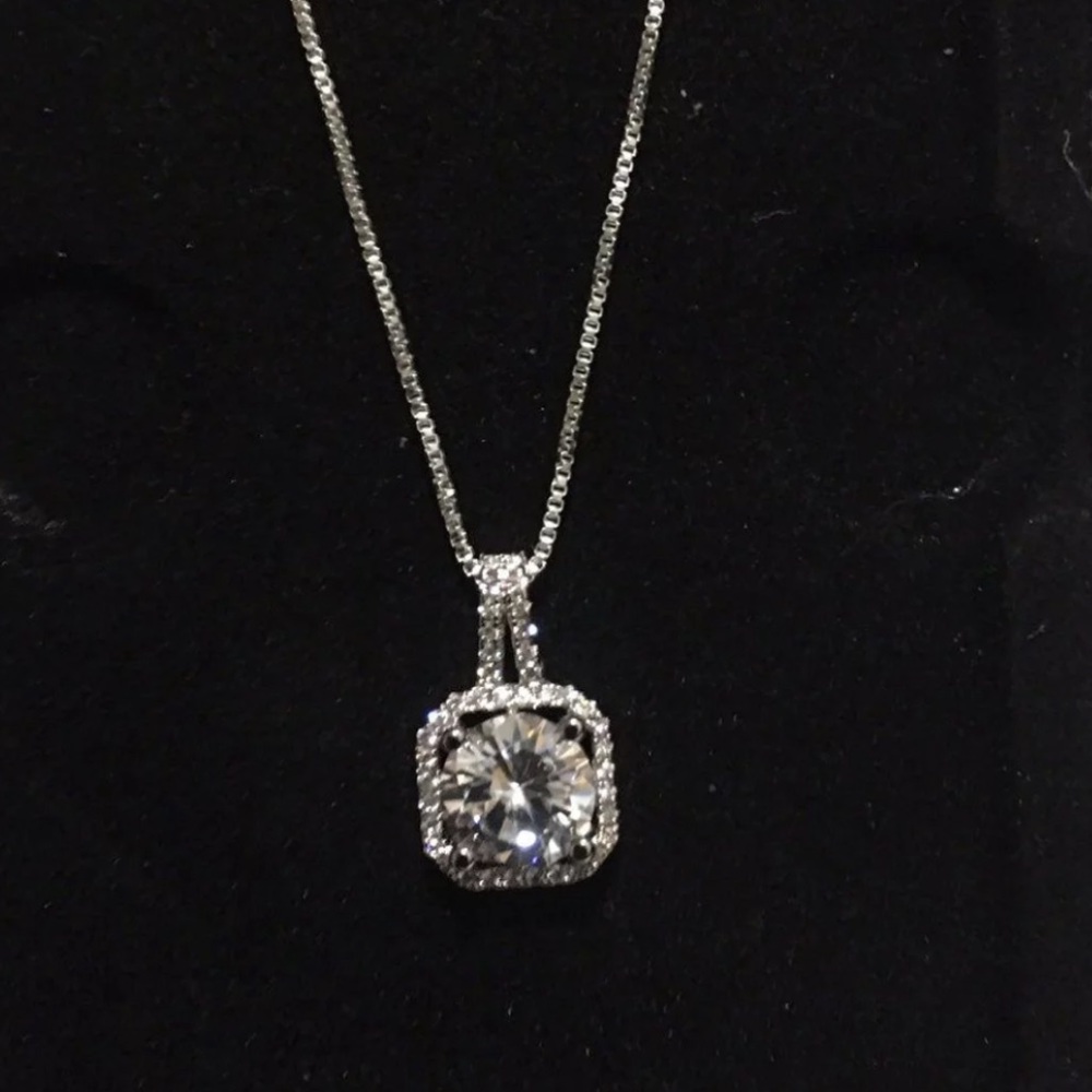 CZ pendant with sterling silver chain